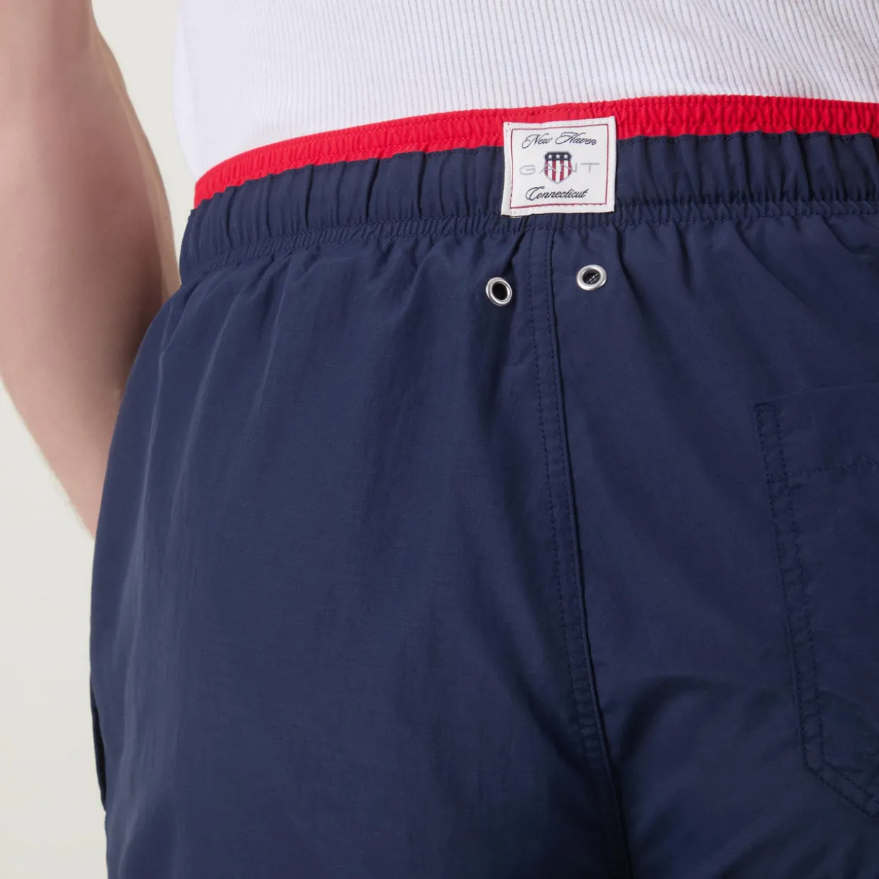 Logo Flag Drawstring Swim Shorts