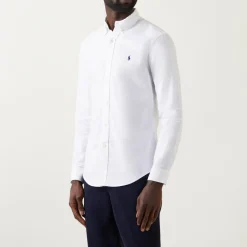 Logo Slim Fit Garment-Dyed Shirt