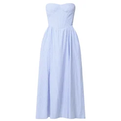 Lola Corset Pinstripe Flared Dress