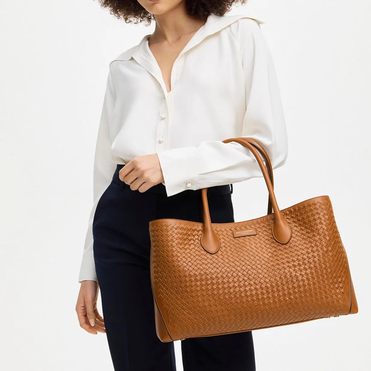 London Woven Leather Tote Bag