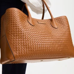 London Woven Leather Tote Bag