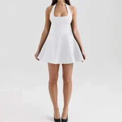 Loulette Halterneck Bow Mini Dress