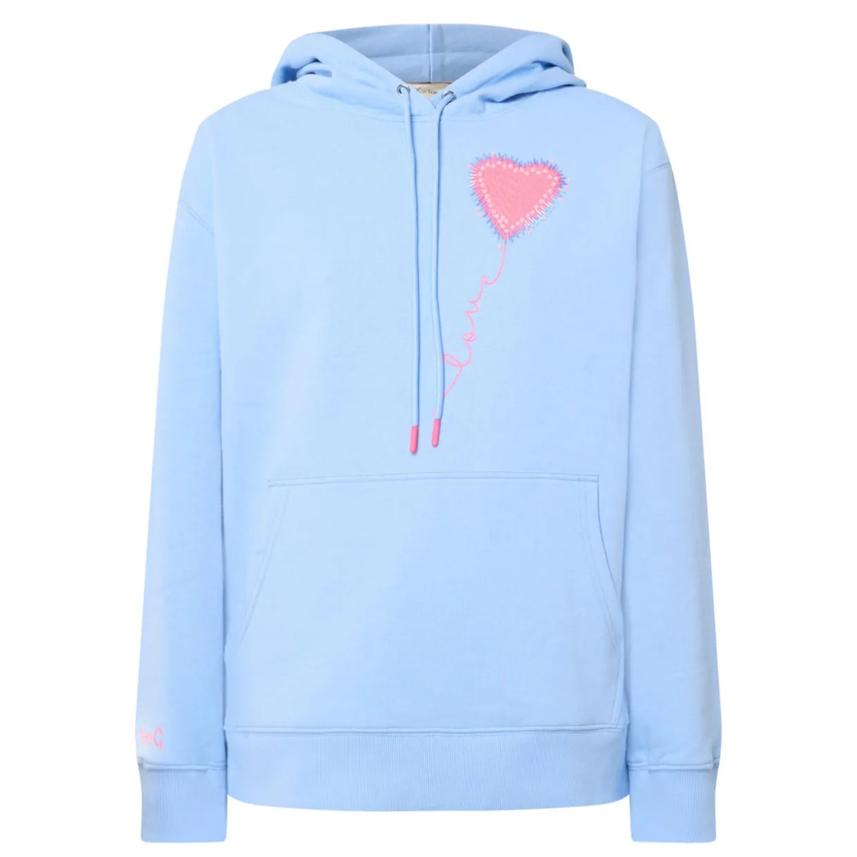 Love Heart Drawstring Hoodie