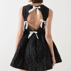 Lucia Jacquard Open Back Mini Dress