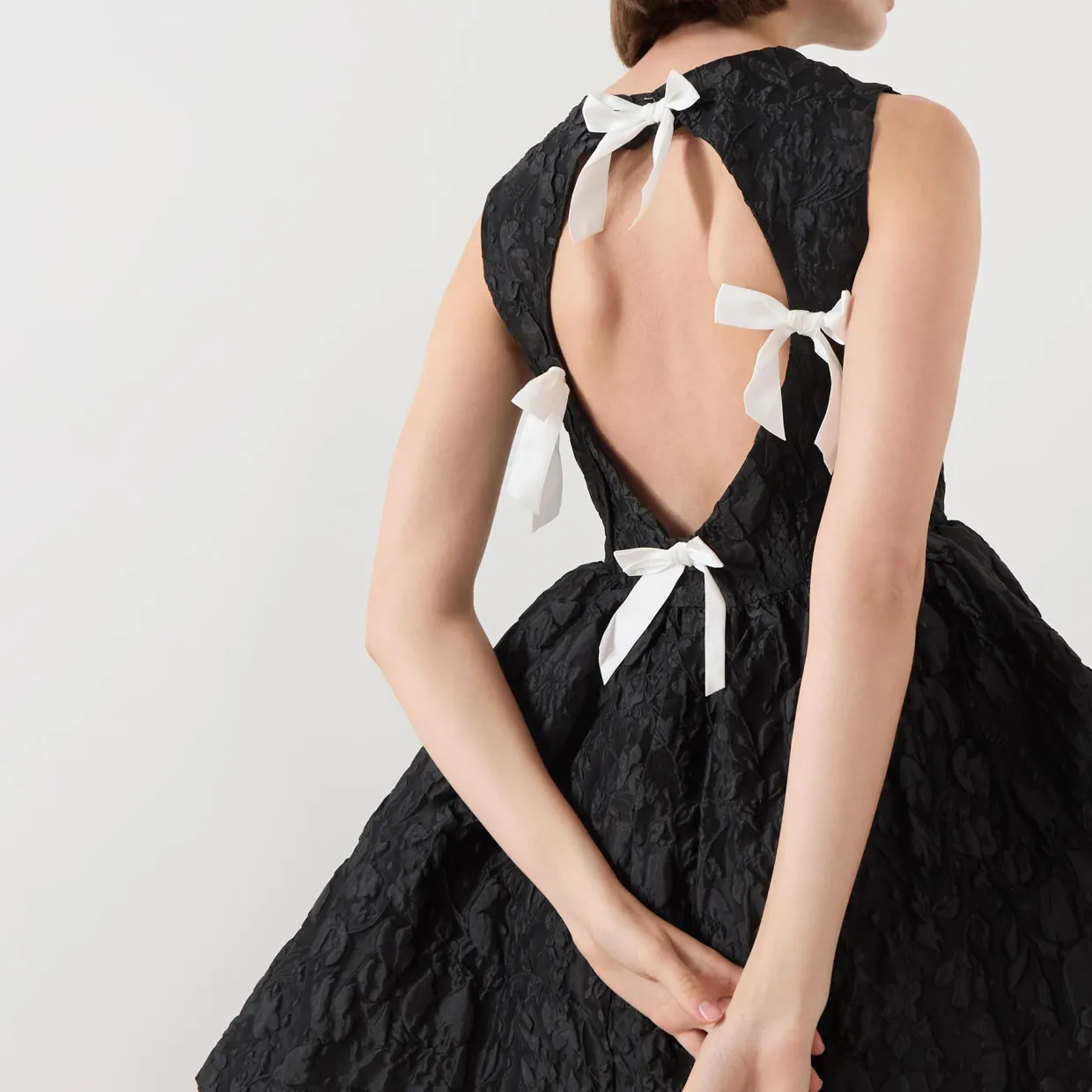 Lucia Jacquard Open Back Mini Dress