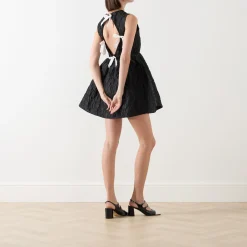 Lucia Jacquard Open Back Mini Dress