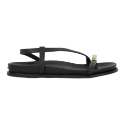 Lyn Leather Gold Toe Trim Sandals