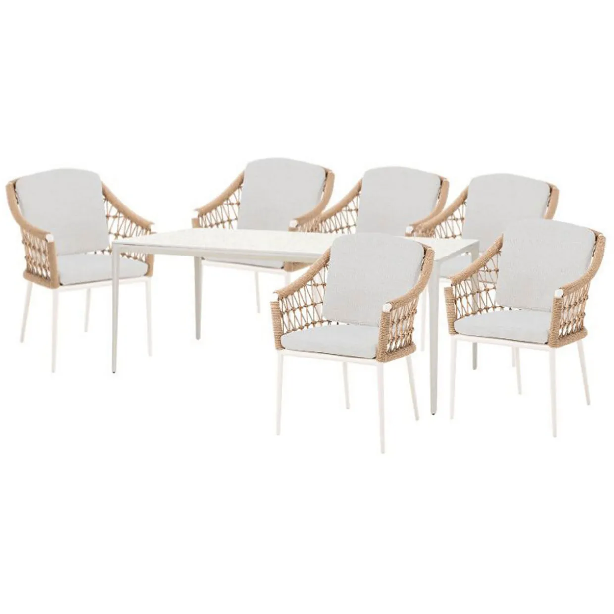 Lyon Garden Dining Set Coconut Urano Ivory