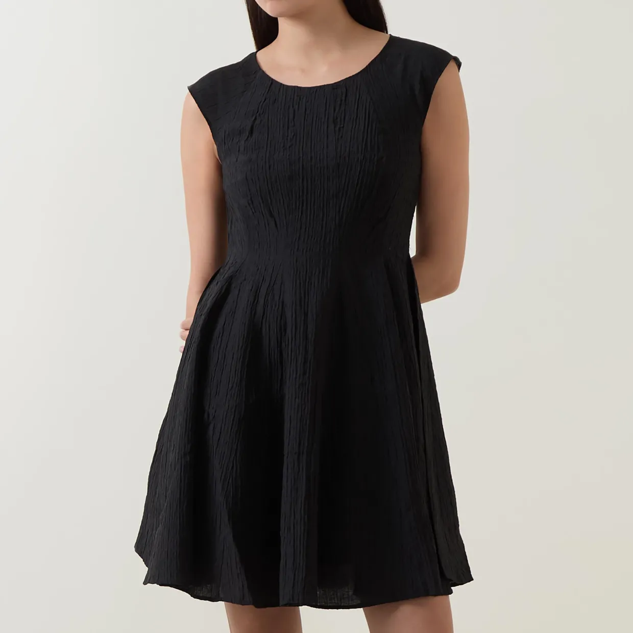 Maddie Cap-Sleeve Mini Flared Dress