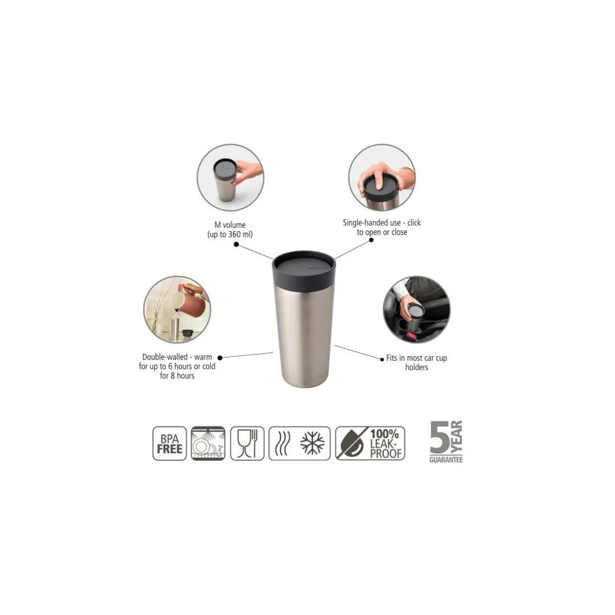 Make & Take Insulated Cup, 0.36L - Dark Grey