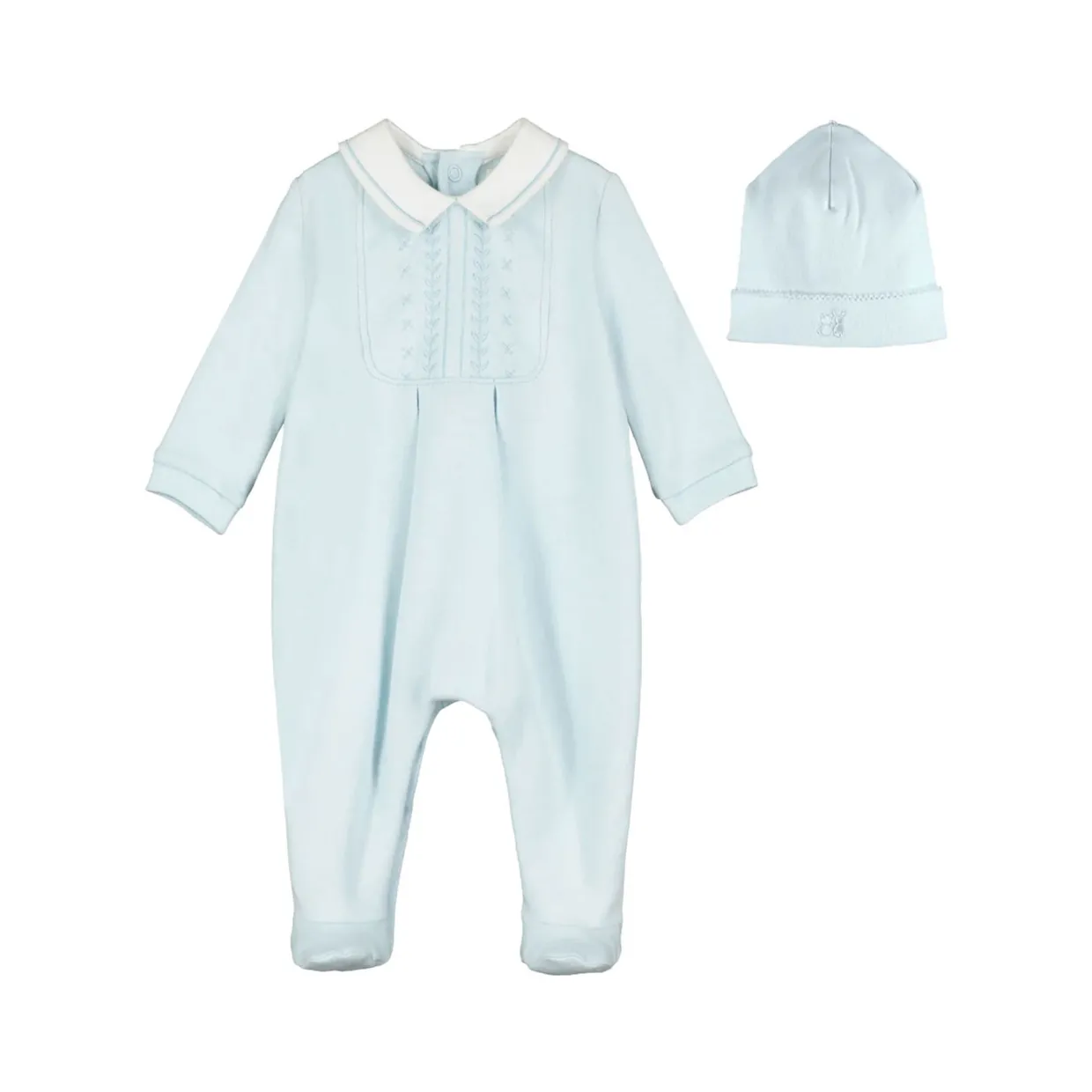Malcolm Embroidered Babygrow & Hat Two-Piece Set