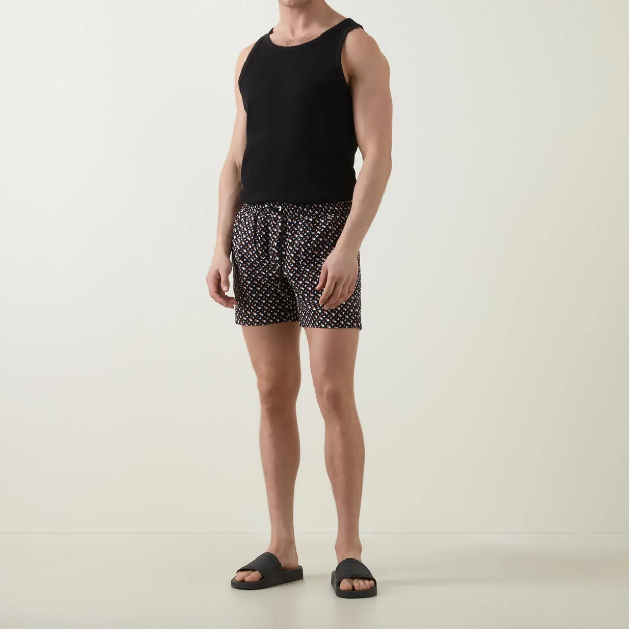 Manu Patterned Drawstring Swim Shorts