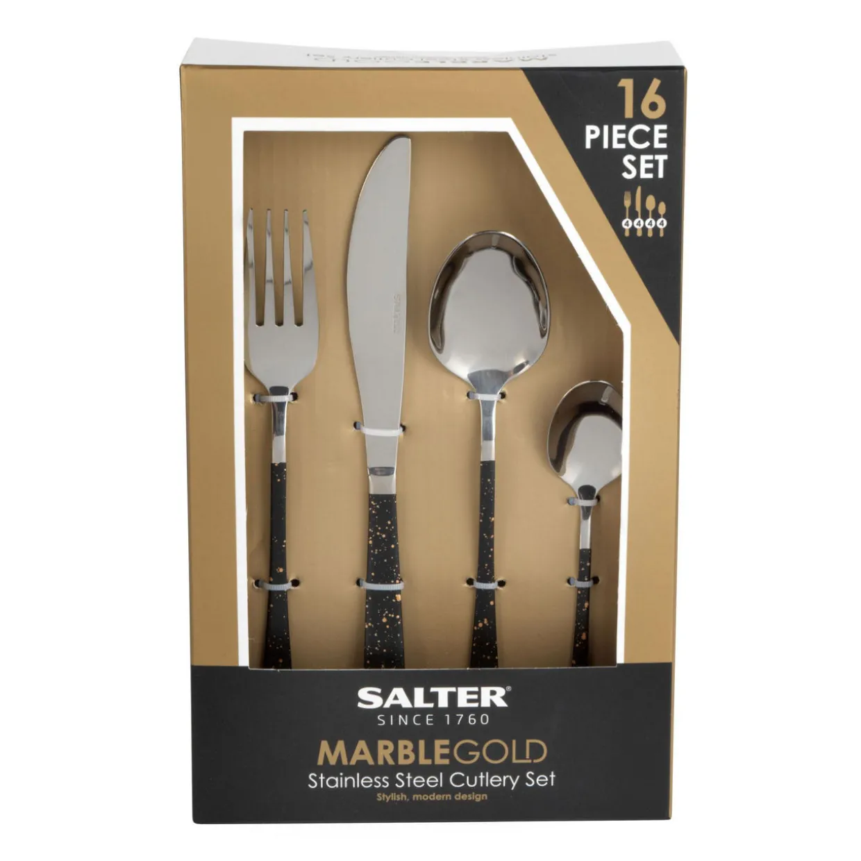 MarbleGold 16 Piece Cutlery Set