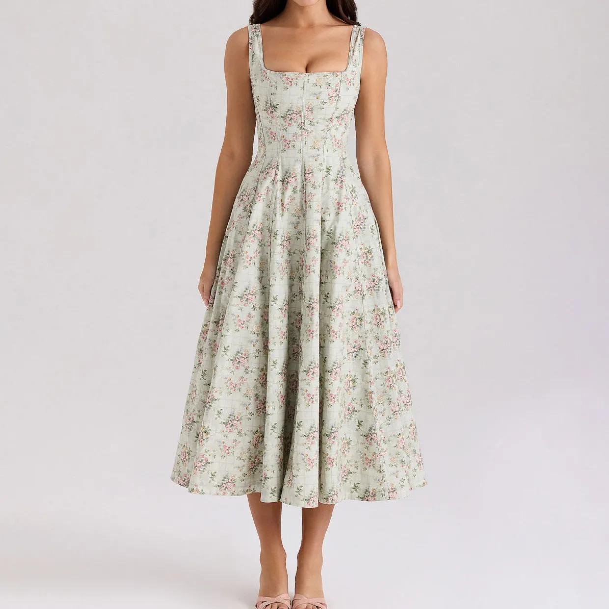 Mariabella Floral Flared Dress