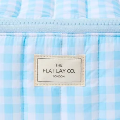 Marshmallow Flat Lay Makeup Box Bag - Baby Blue Gingham