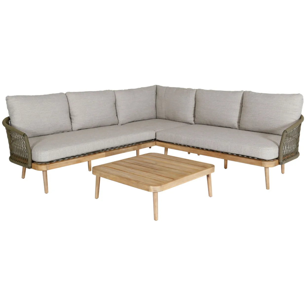 Maui 3-Piece Garden Lounge Set Stone Sand Olive Green
