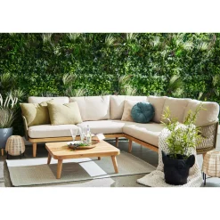 Maui 3-Piece Garden Lounge Set Stone Sand Olive Green