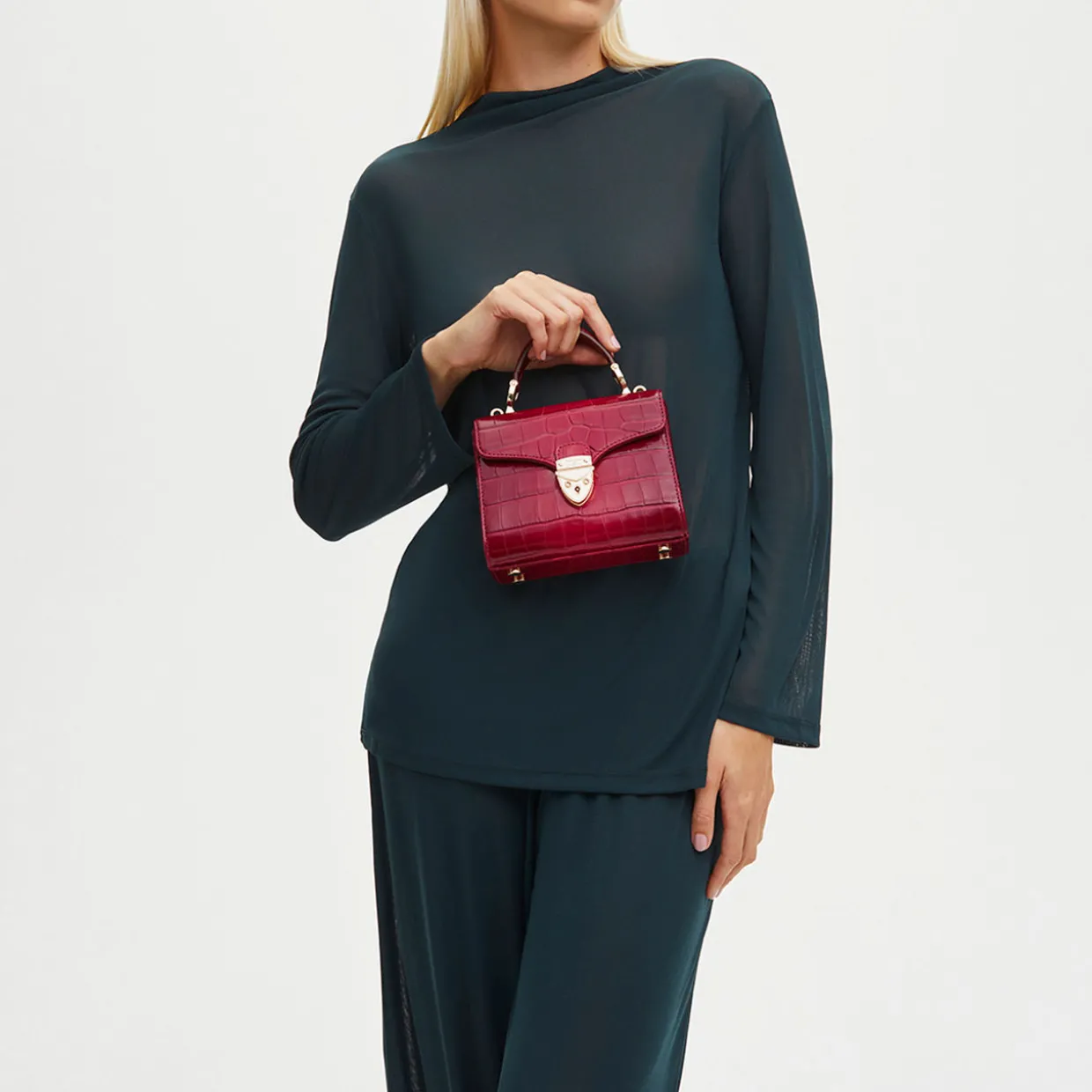 Mayfair® Mini Croc-Embossed Top Handle Bag