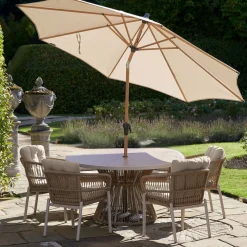 McKinney Dining Parasol Set & Cover Beige