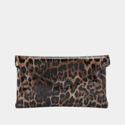 Megan Leopard Print Envelope Clutch