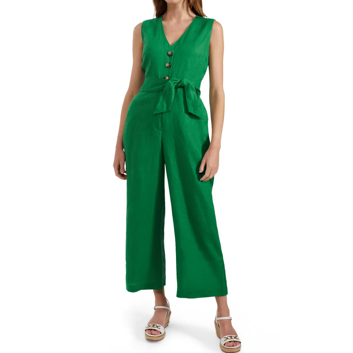 Melodie Belted Linen Jumpsuit