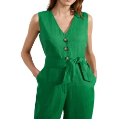Melodie Belted Linen Jumpsuit