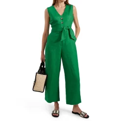 Melodie Belted Linen Jumpsuit