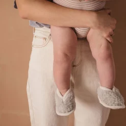 Merino Sheepskin Baby Booties Cloud