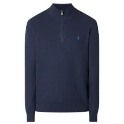 Mesh-Knit Quarter-Zip Sweater