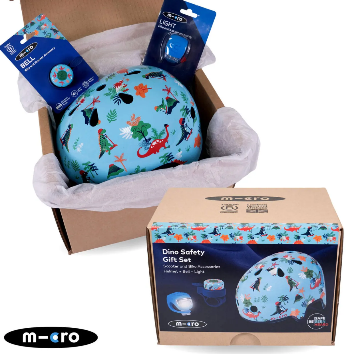 Micro Dino Three-Piece Safety Gift Set