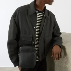 Micro Pebble Logo Messenger Bag