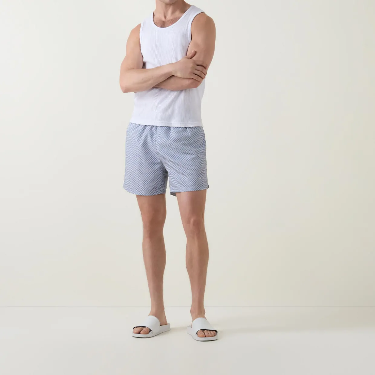 Micro Printed Drawstring Swim Shorts