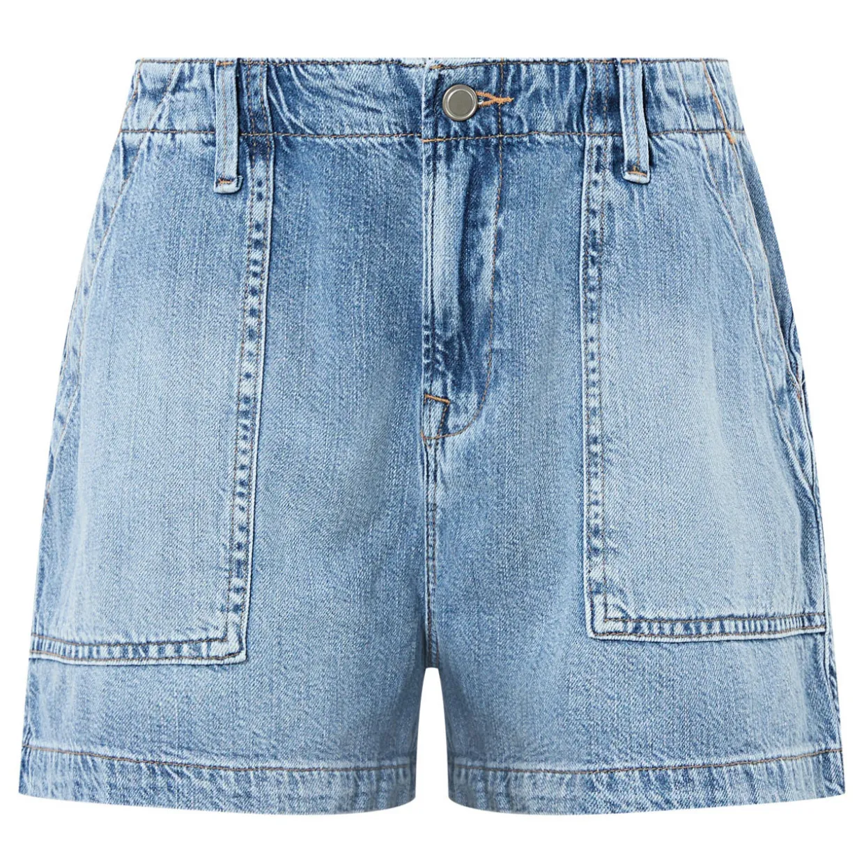 Mid-Rise Straight Denim Shorts