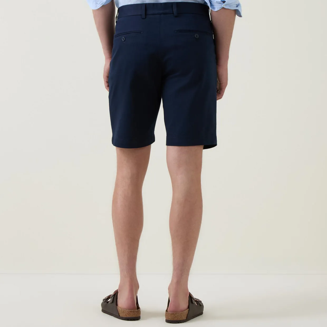 Mid-Rise Straight Leg Shorts