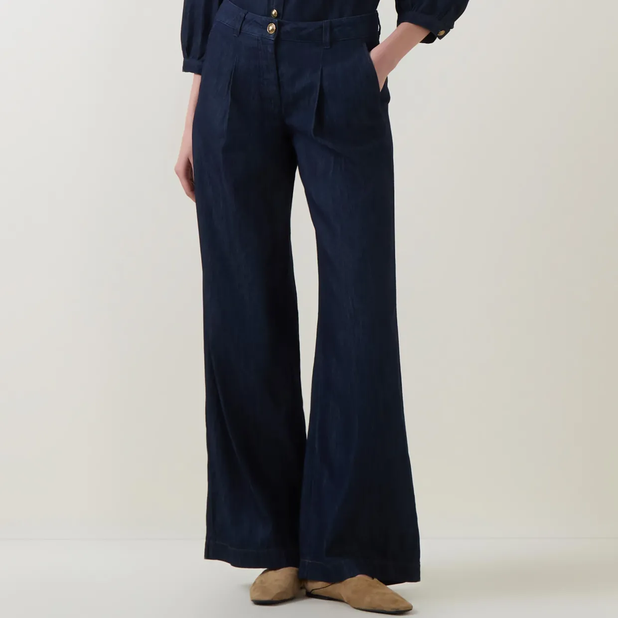 Mid-Rise Wide Leg Jeans