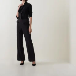 Mid-Rise Wide Leg Trousers