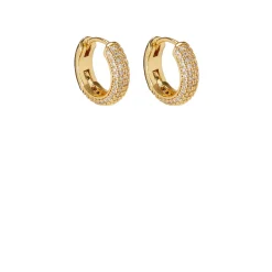 Mini Pavé Huggie Earrings
