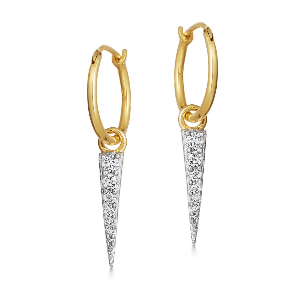 Mini Pavé Spike Charm Earrings
