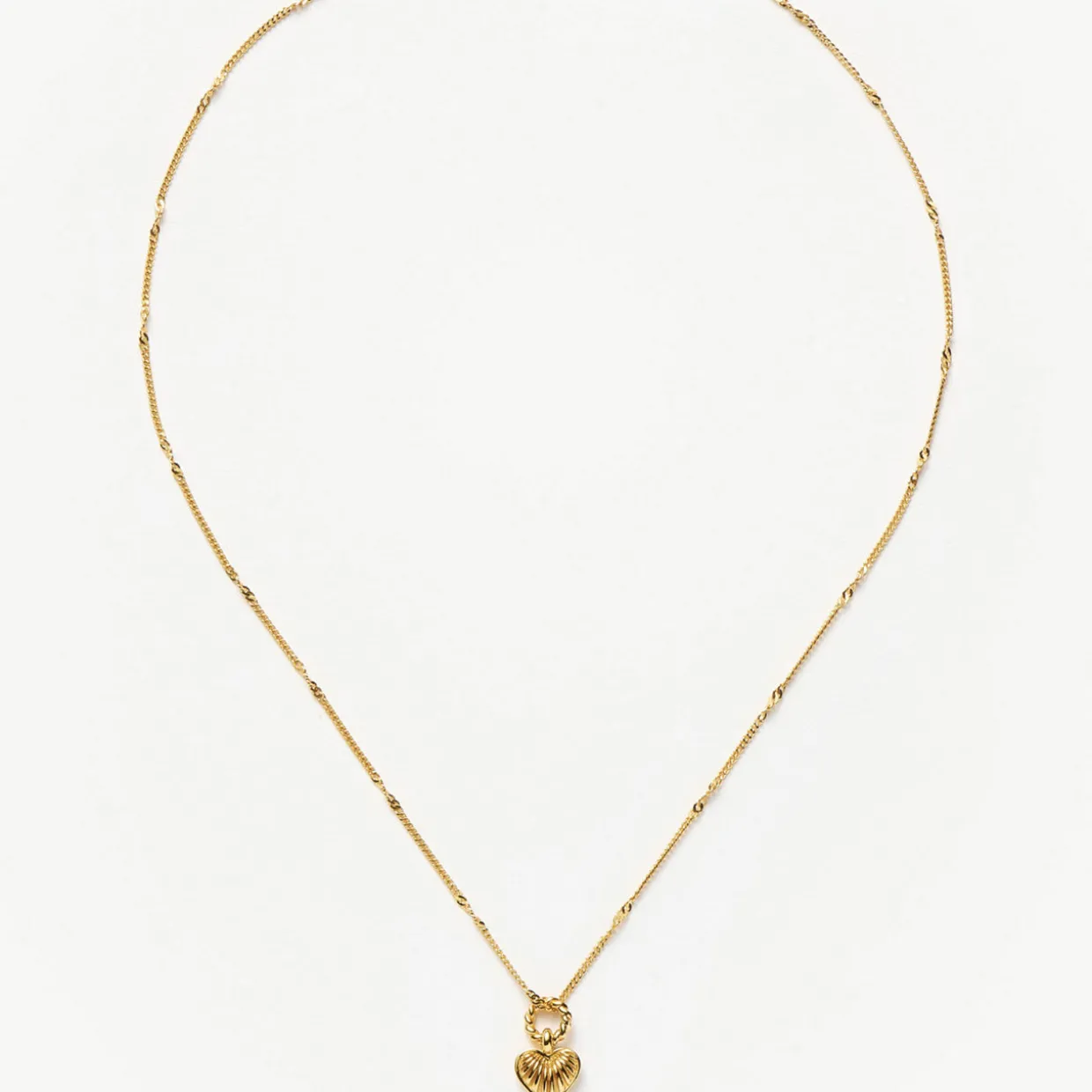 Mini Ridge Heart Charm Pendant Necklace