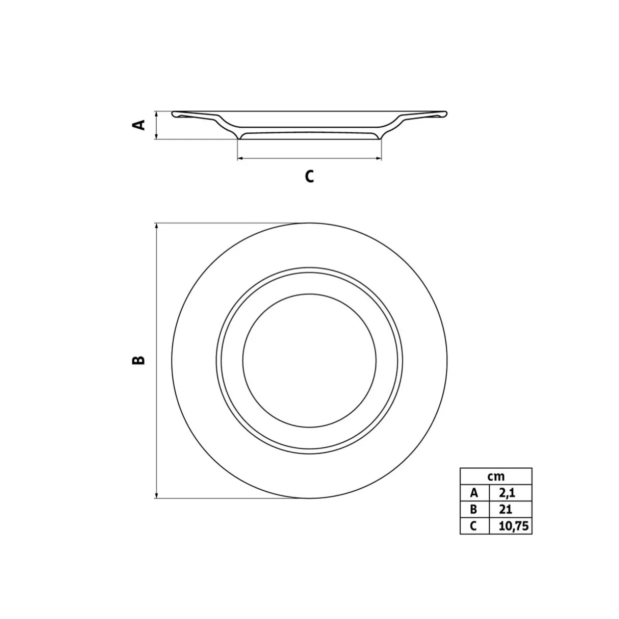 Mono Porcelain Side Plate 21cm