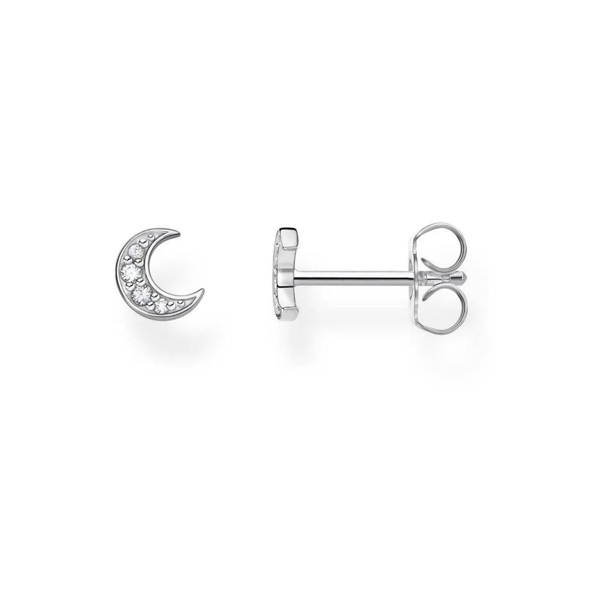 Moon Pavé Single Stud Earring