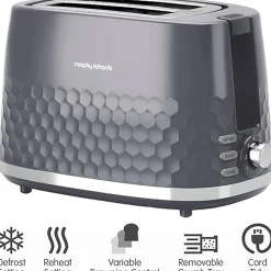 Morphy Richards Hive 2 Slice Toaster Grey