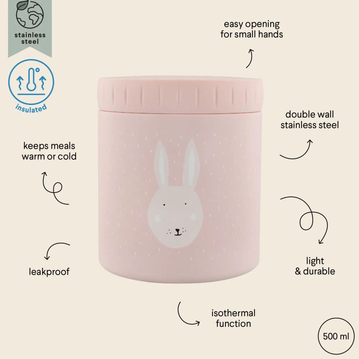 Mrs. Rabbit Insulated Lunch Pot 500ml