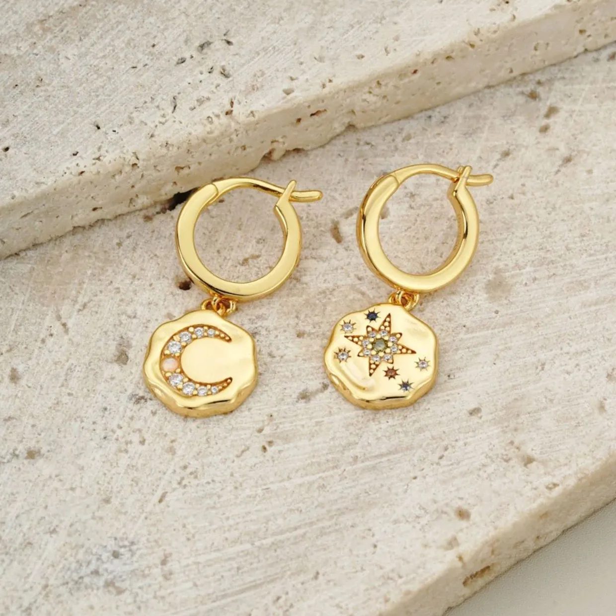 My Sun, Moon & Stars Drop Earrings