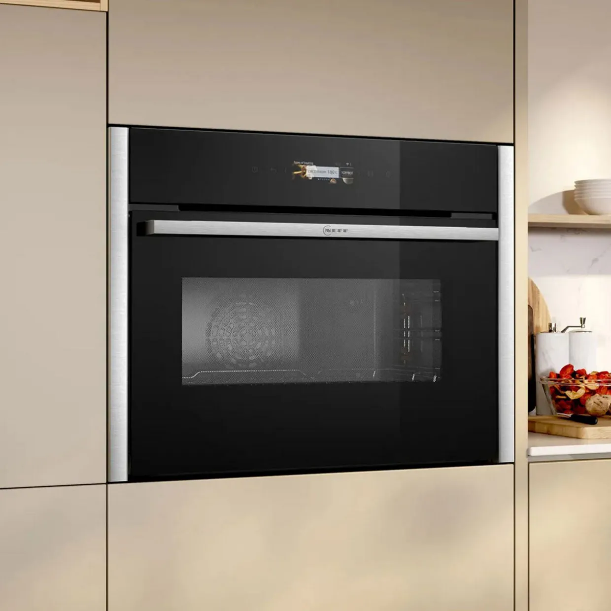 N70 Built In Compact Oven with Microwave Function Stainless Steel