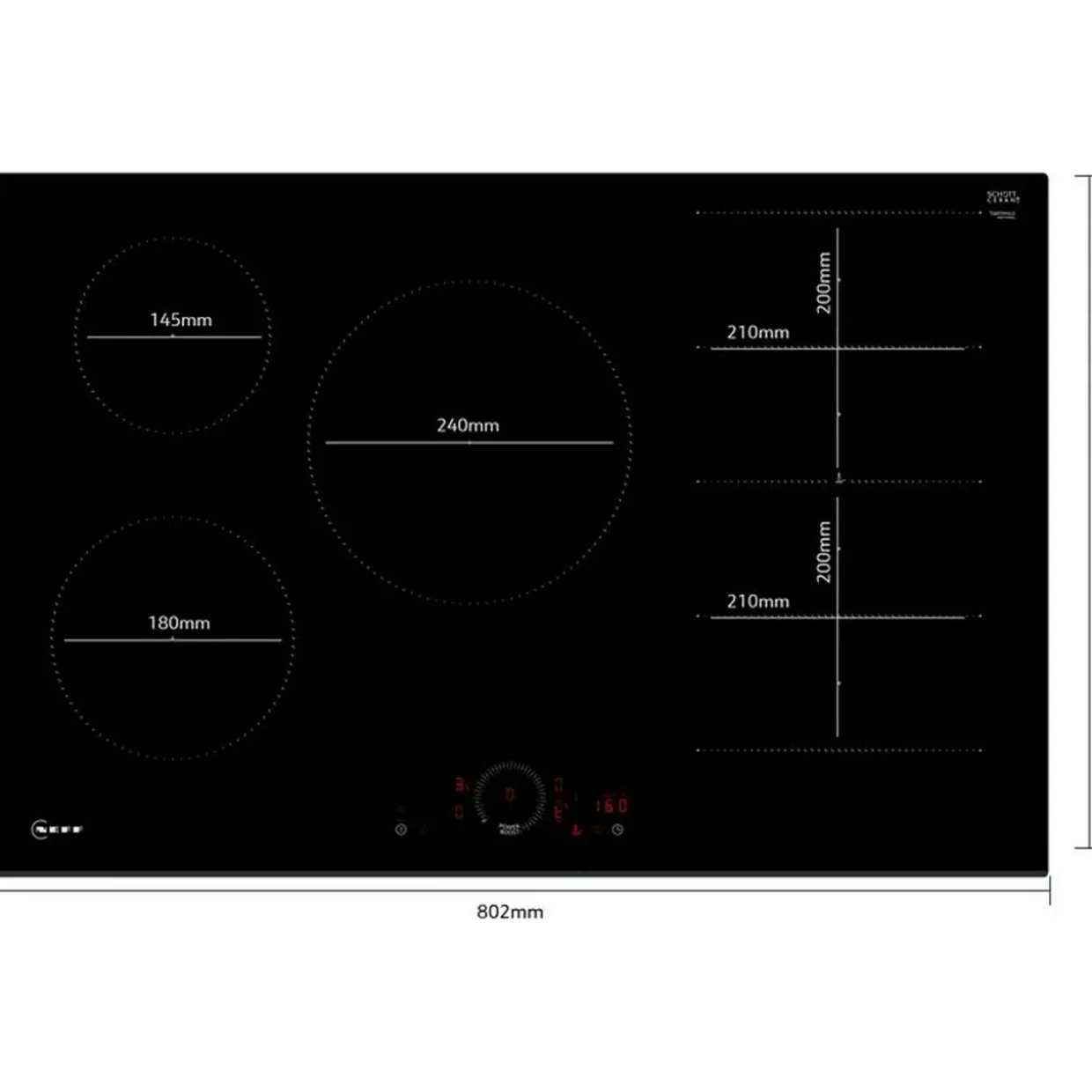 N70 Induction Hob 80cm Black