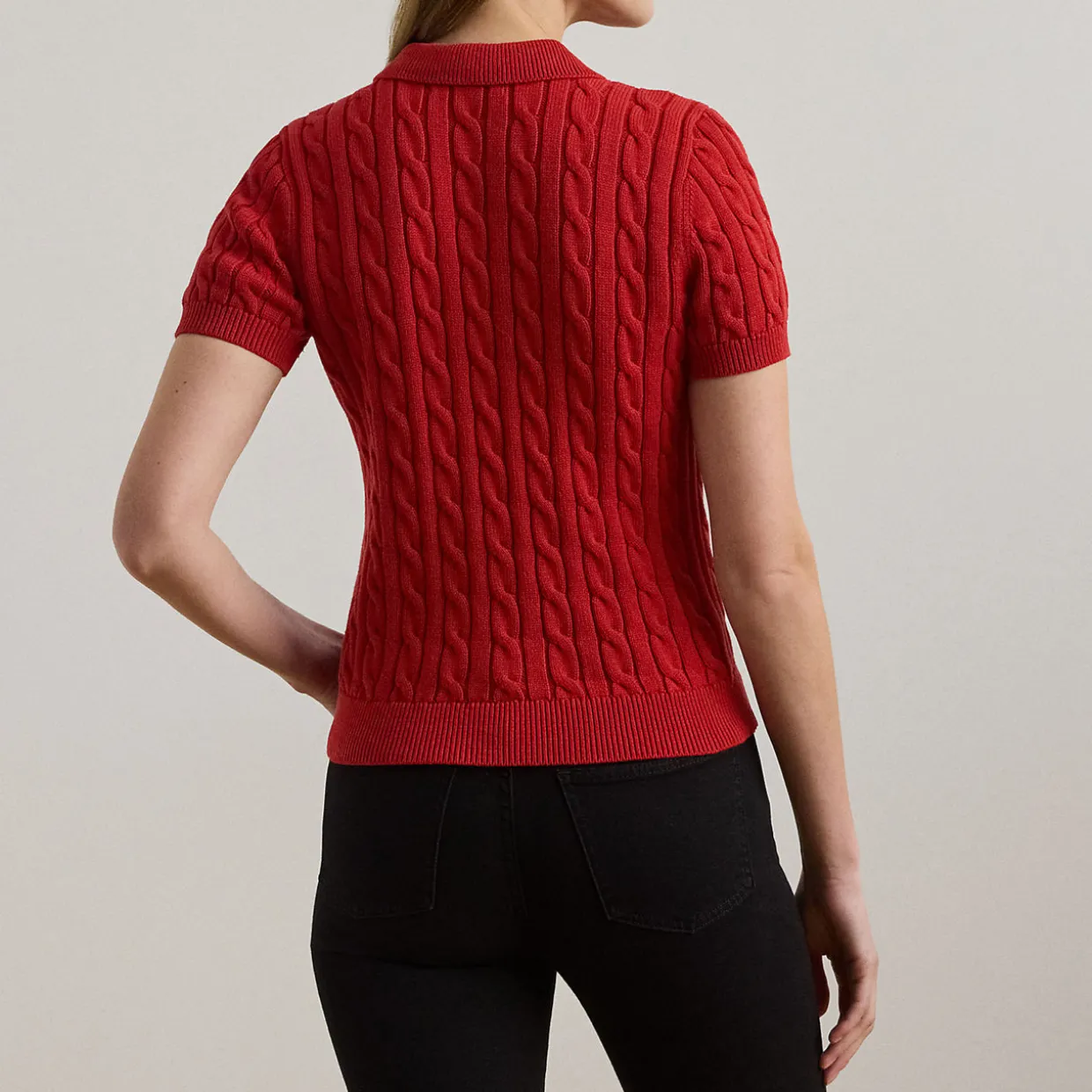 Natrissa Cable Knit Polo Shirt