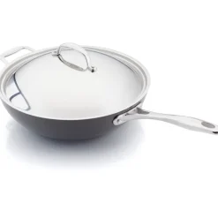 Non-Stick Hard Anodised Wok & Lid 30cm