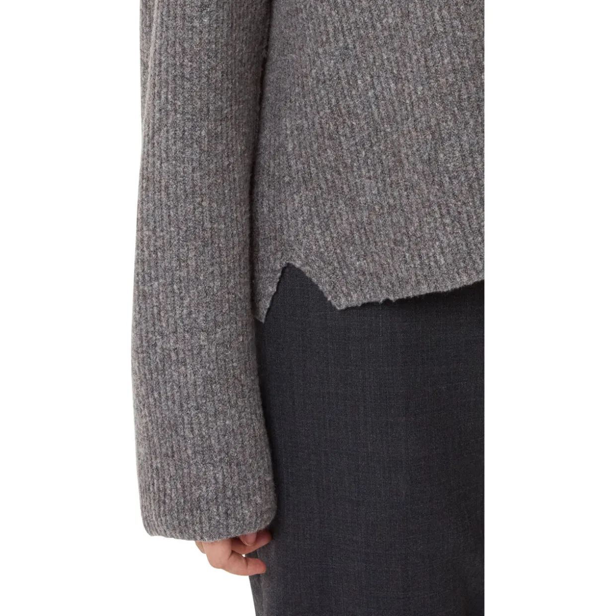 Notched Rib Knit Sweater
