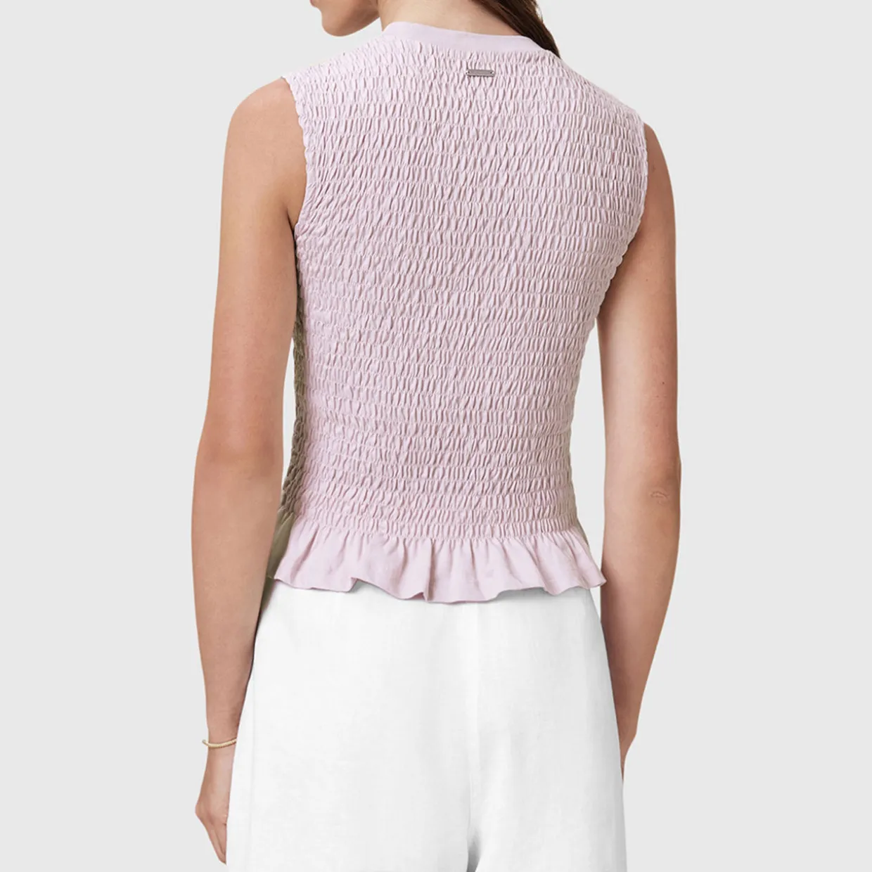 Ode Smocked Peplum Tank Top